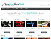 Tablet Screenshot of bassguitarplayerworld.com